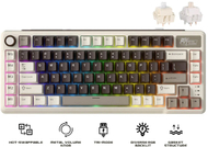 Tastierë mekanike Royal Kludge RK L75 Tri-Mode, 85 taste, RGB, Mocha Grey
