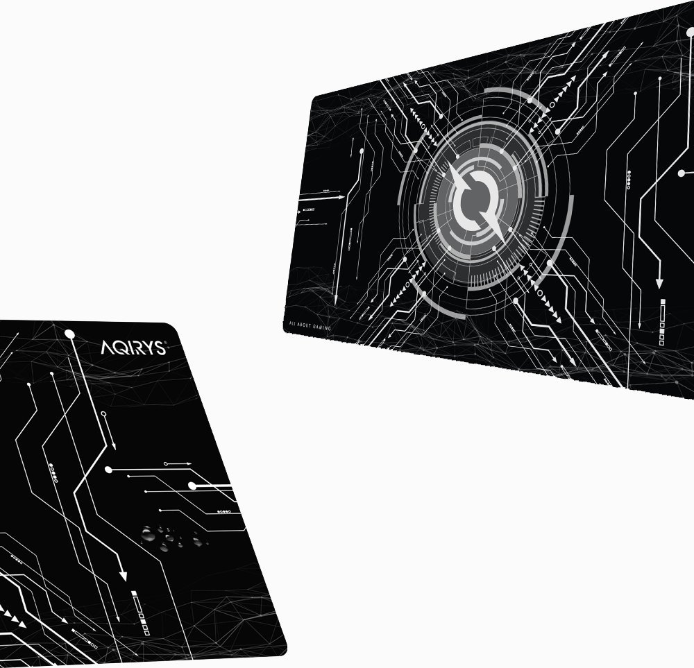 Mousepad gaming AQIRYS GRUIS 3XL, mikrofibër, bazë gome kundër rrëshqitjes, i zi