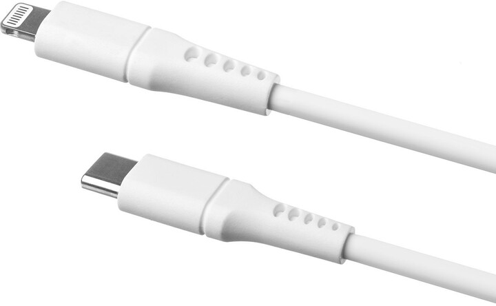 Kabllo për të dhëna dhe karikim FIXED USB-C - Lightning, MFi, PD, 1.2m, e bardhë