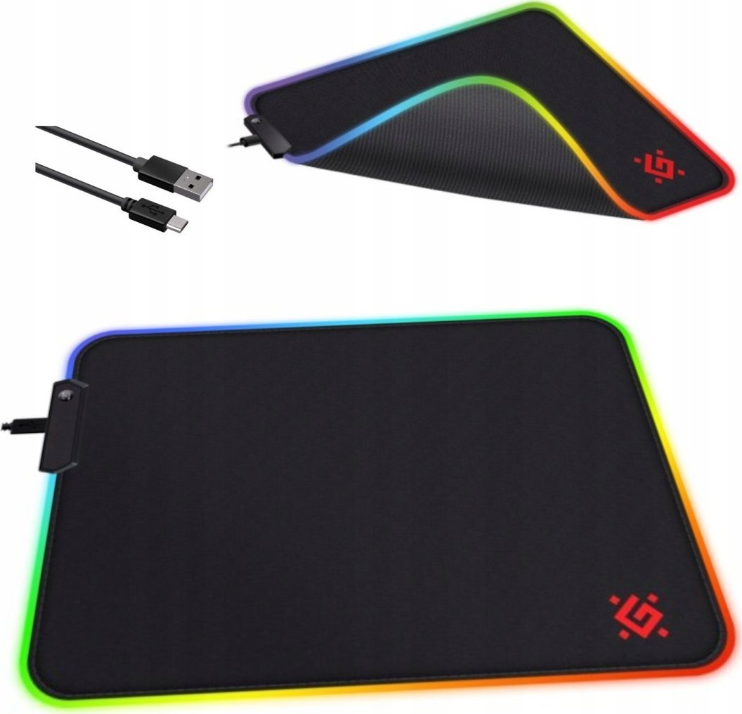 Mousepad lojërash Black L Light, RGB, 4mm, i zi