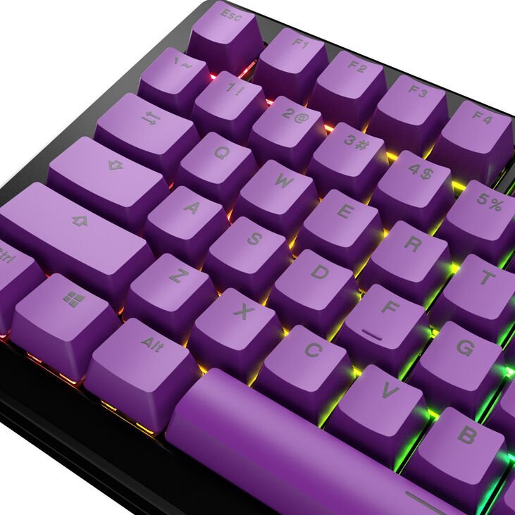 Set keycaps Glorious GPBT Basics, 131 taste, PBT doubleshot, Epic Purple
