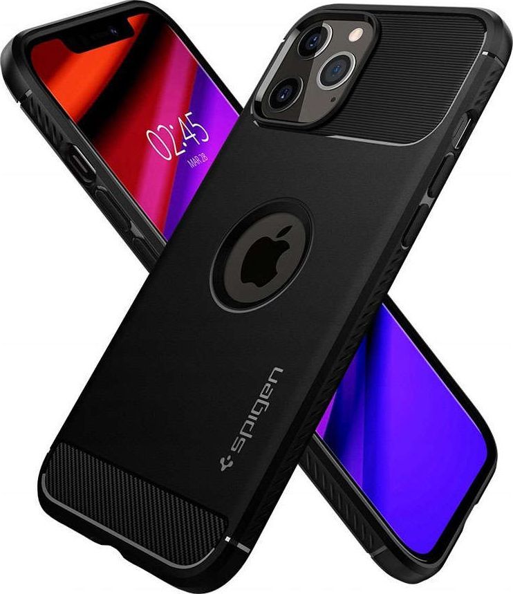 Mbrojtëse Spigen Rugged Armour për iPhone 12/12 Pro 6.1, e zezë mat