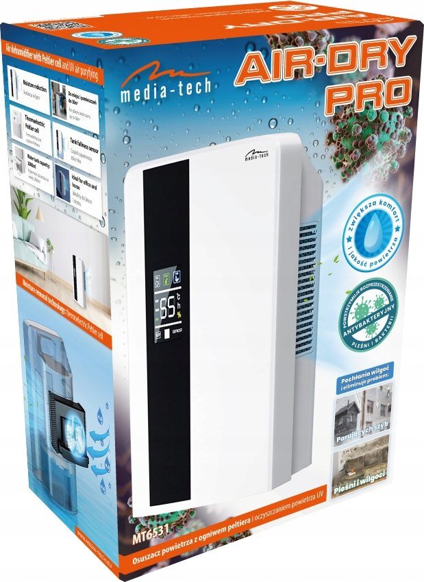 Avullues ajri Media-tech Air-dry Pro MT6531, dehumidifier, i bardhë