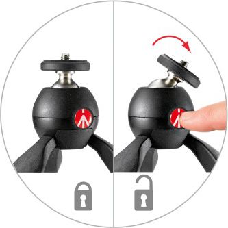 Trekëmbësh mini Manfrotto PIXI, për kamera kompakte, i zi