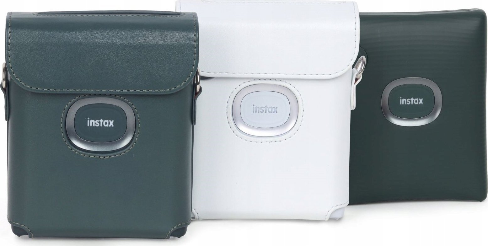 Куќиште LoveInstant за Fujifilm Instax Square Link, еко кожа, со ремен, темно зелена