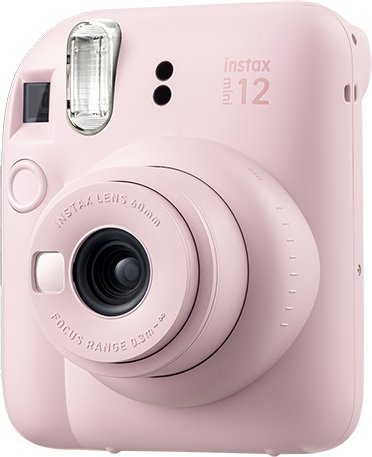 Aparat fotografik instant Fujifilm Instax Mini 12, lente 60mm, me blic, rozë