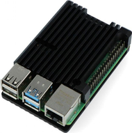 Kuti alumini JustPi LT-4B03 për Raspberry Pi 4B, ftohje pasive, e zezë