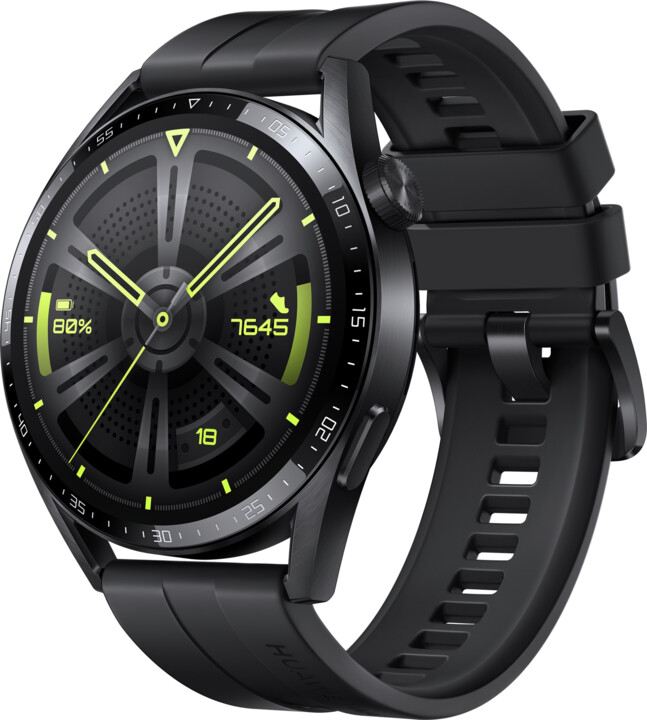 Orë e mençur Huawei Watch GT 3 46 mm Active Black, rrip i zi fluoroelastomer