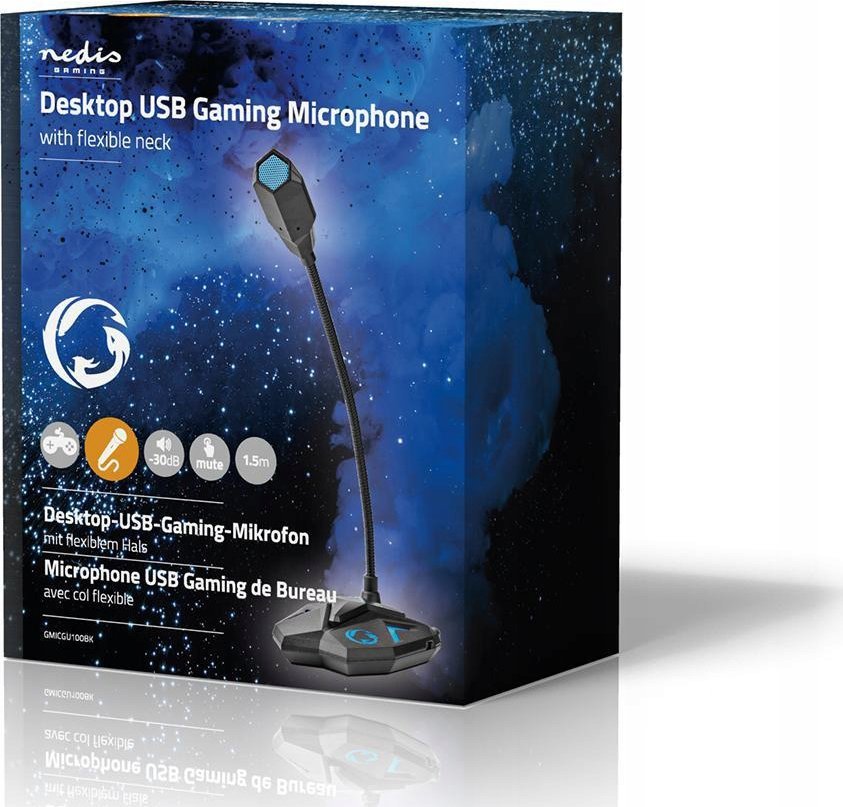 Mikrofon Nedis Streaming Gaming, USB, dalje audio 3.5 mm, i zi