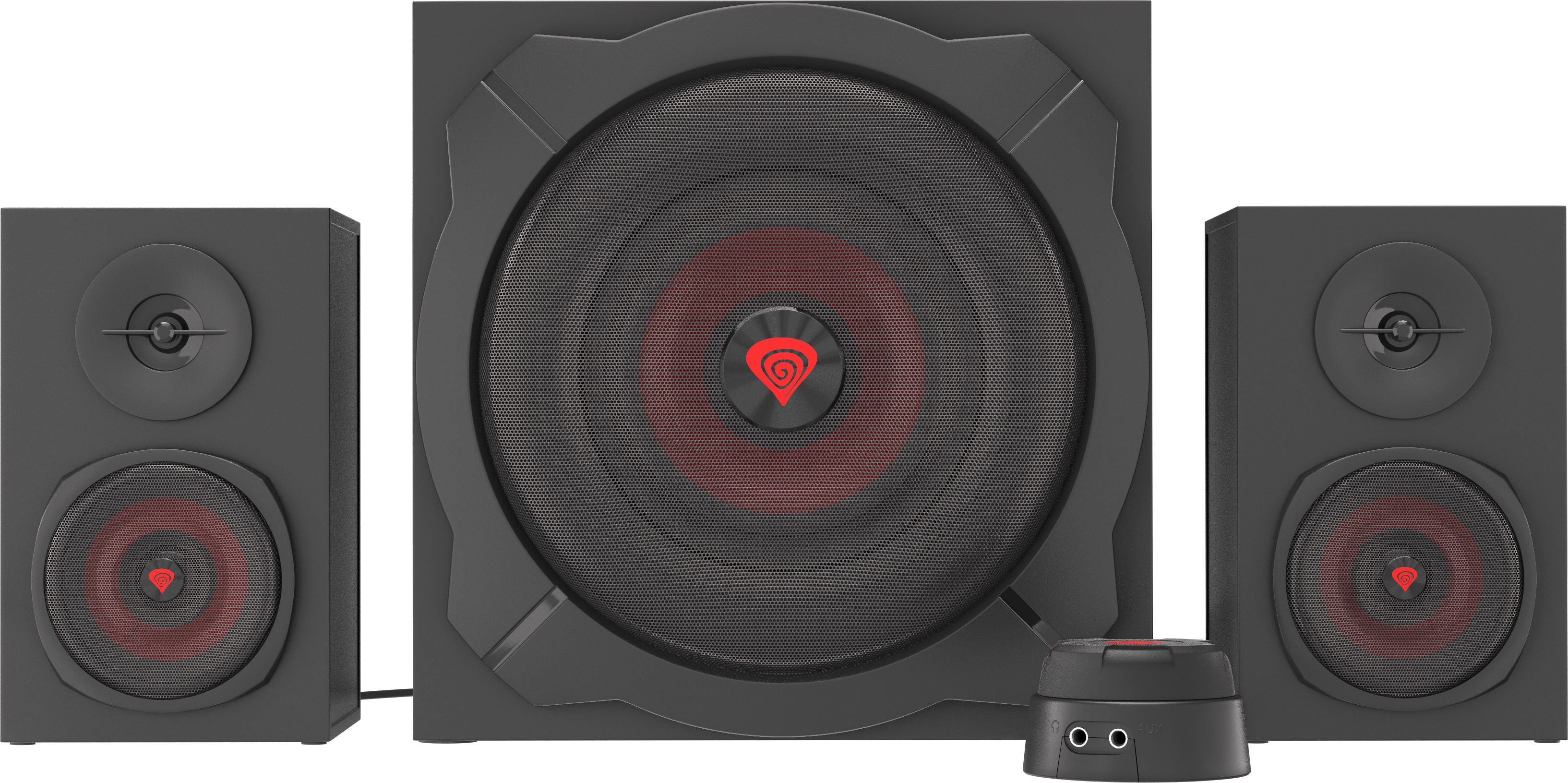 Altoparlantë 2.1 Genesis Helium 610BT, 60W, Bluetooth, dru, zi kuqe