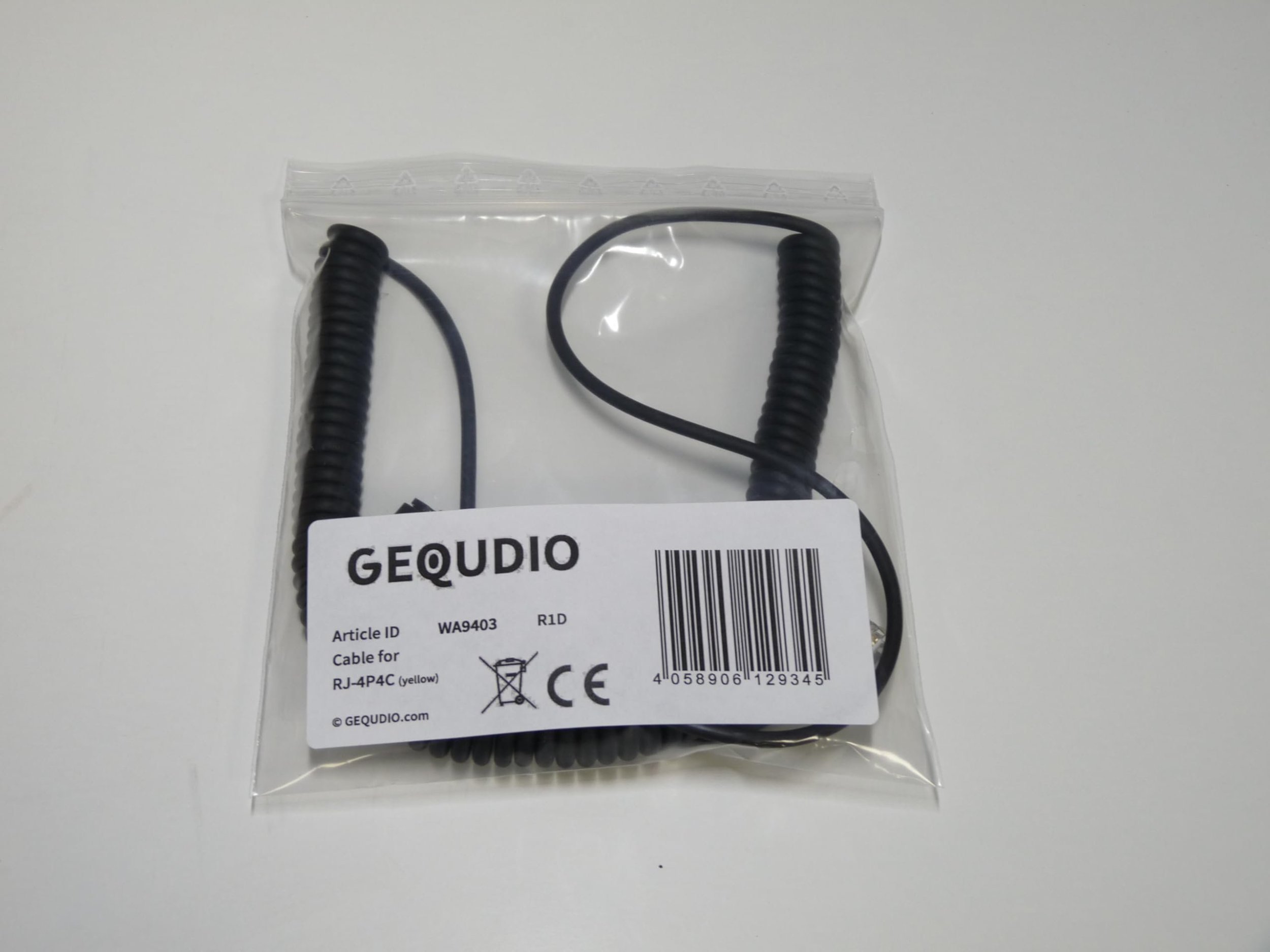 Kabllo telefoni GEQUDIO WA9403, RJ, për telefona IP, e zezë