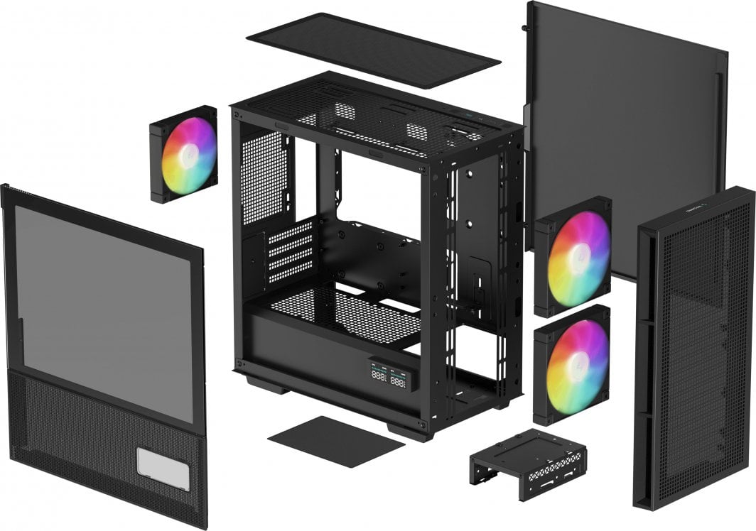 Kasë Deepcool CH360 Digital ARGB, e zezë, Mini Tower