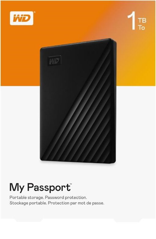 Hard disk i jashtëm WD My Passport, 1TB, USB 3.0, i zi