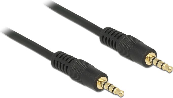 Kabllo Delock Jack 3.5mm - Jack 3.5mm, 1m,	e zezë 