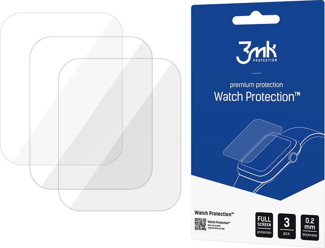 Folie mbrojtëse 3MK Strong Watch Protection x3 për Xiaomi Mi Watch Lite, set 3 copë, transparente