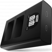 Двоканален полнач Newell DL-USB-C за EN-EL25, USB-C и Micro USB, за Nikon, црн