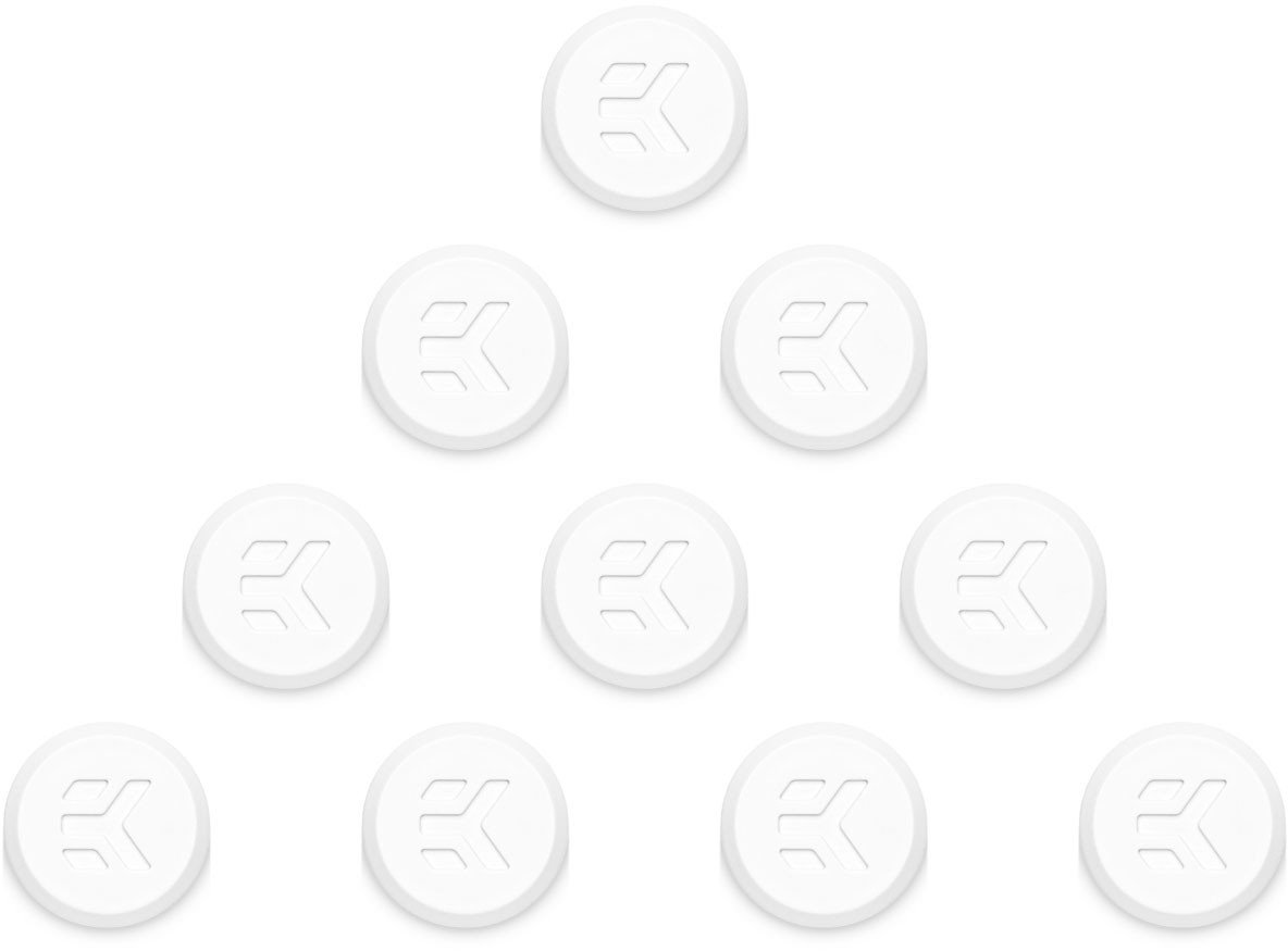 Kapak dekorativ EKWB EK Quantum Torque Plug Cover, set 10 copë, G1/4", i bardhë