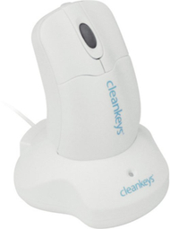 Maus CleanKeys CKM2W, wireless 2.4 GHz, 3 butona, i bardhë