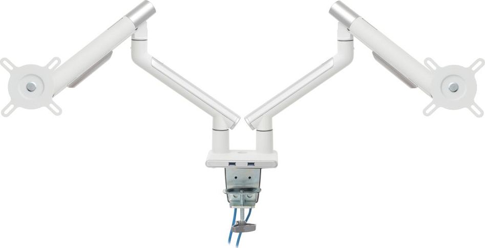 Mbajtës tavoline për dy monitorë Art RAMM L-20GD, 17"-32", sustë gazi, i zi