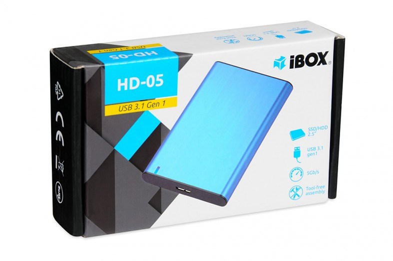 Kuti eksterne për disk 2.5" iBOX HD-05 IEUHDD5BL, SATA, USB 3.2 Gen 1, e zezë