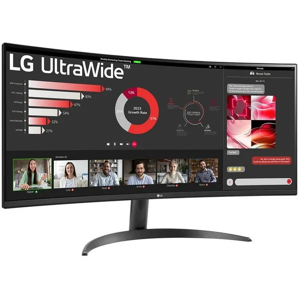 Monitor LG 34WR50QK-B, 34", Wide Quad HD, i zi