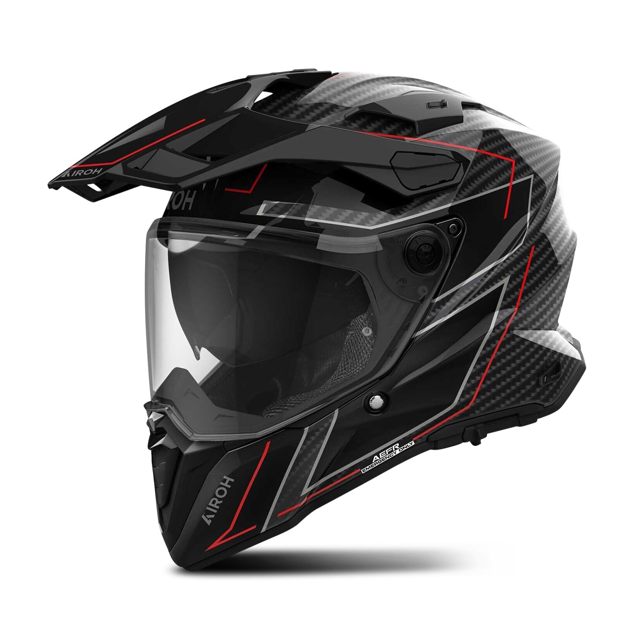 Helmetë adventure Airoh Commander 2 Carbon Stylish, full face, madhësia 2XL, e zezë