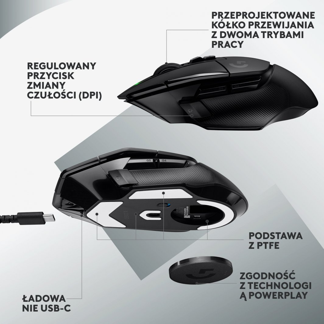 Maus optik Logitech G502 X LIGHTSPEED, 25600 DPI, i zi