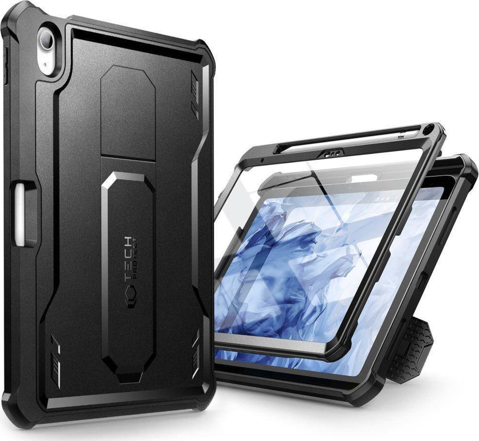 Futrollë tablet Tech-Protect Kevlar Pro për iPad 10.9 2022, me mbrojtje 360°, me stendë, e zezë
