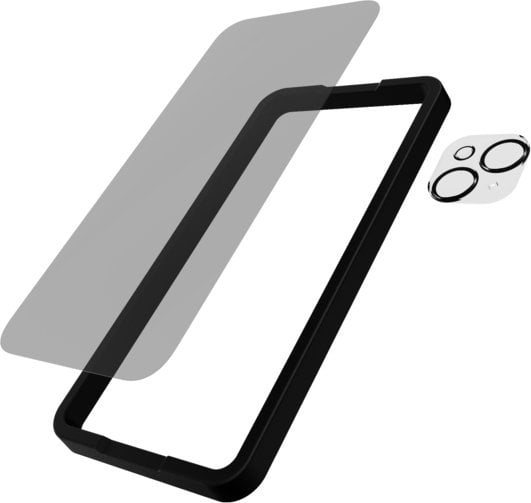 Mbrojtës ekrani Tech21 Impact Glass Privacy, për iPhone 15 Plus, me mbrojtës kamere, transparent