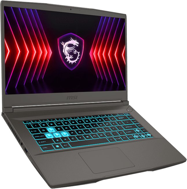 Laptop gaming MSI Thin 15, 15.6" FHD 144Hz, Intel Core i5 13th Gen, RTX 4050, 16GB 512GB, gri