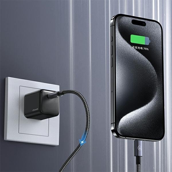 Kabllo USB Usams US-SJ661, USB C në USB C, 1.2m, 60W, USB 3.2 Gen 1, çelik