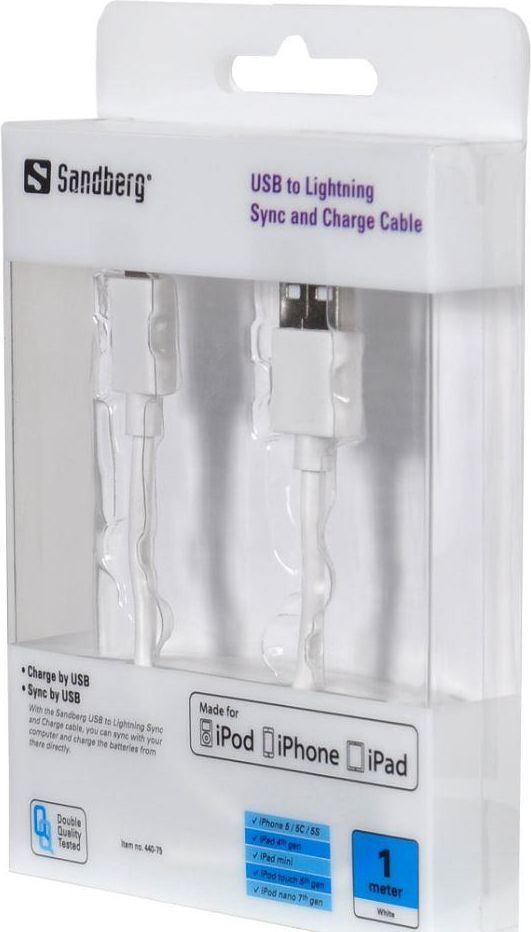 Kabllo USB Sandberg - USB Lighting, 1m