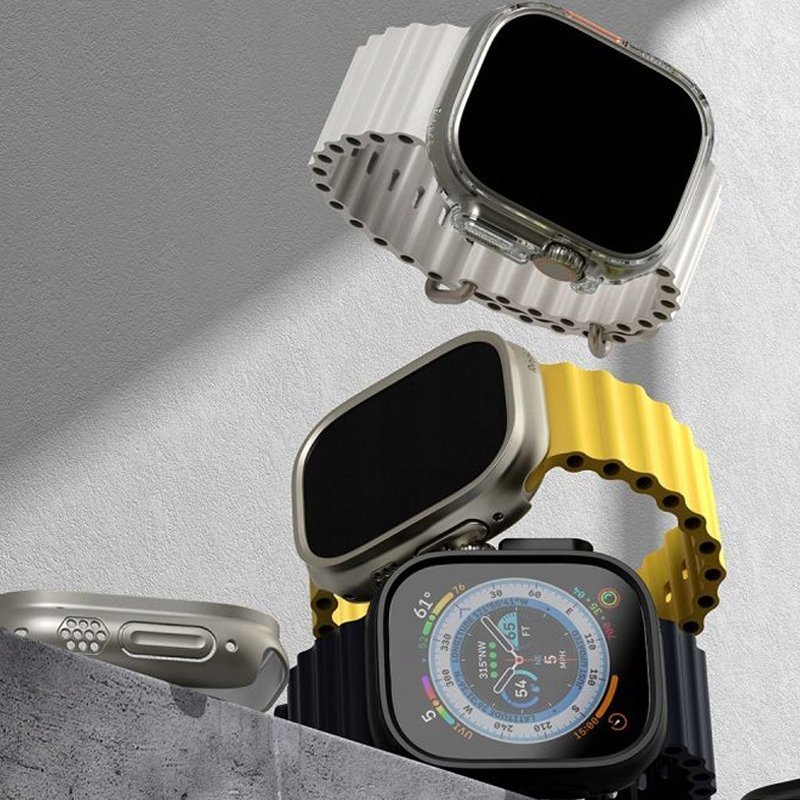 Mbulesë Ringke Slim për Apple Watch Ultra 49mm, set 2 copë, transparente dhe gri titanium