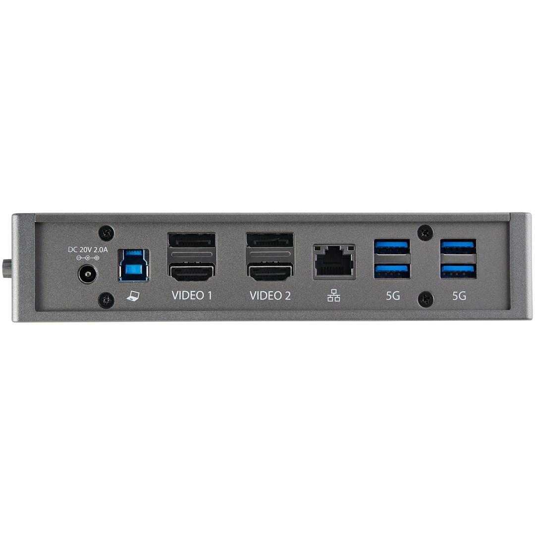 Stacion docking Startech USB-C/USB-A, Dual 4K 60Hz, HDMI/DP, i hirtë