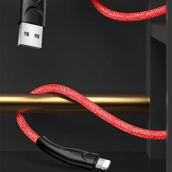 Кабел USB Usams US-SJ352, USB-A во Lightning, 1 m, црвен