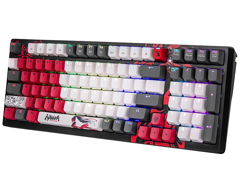 Tastierë mekanike Gaming A4 Tech BLOODY S98, USB, RGB, e gjelbër