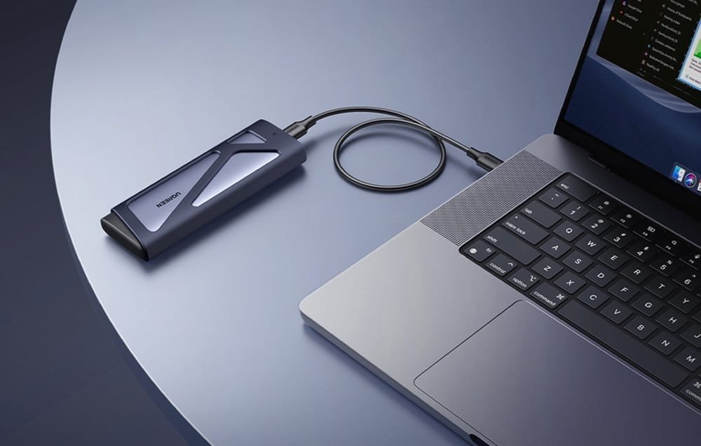 Kuti e jashtme UGREEN për SSD M.2 NVMe SATA, USB 3.2 Gen 2 10 Gbps, gri