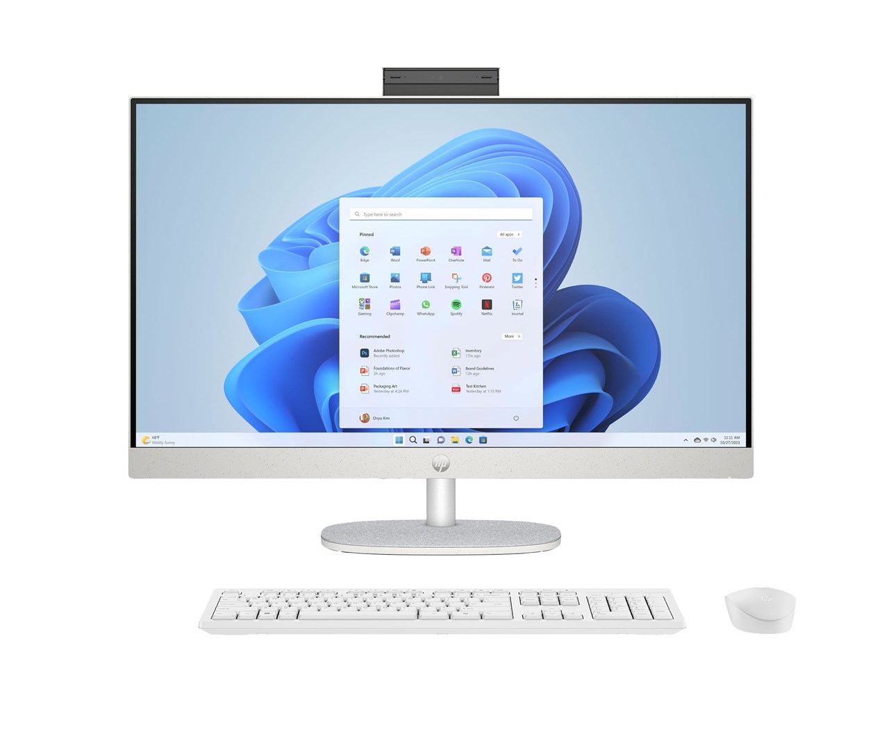 Kompjuter All in One HP 27-cr0232nw, Ryzen 5, 16GB 512GB SSD, i bardhë
