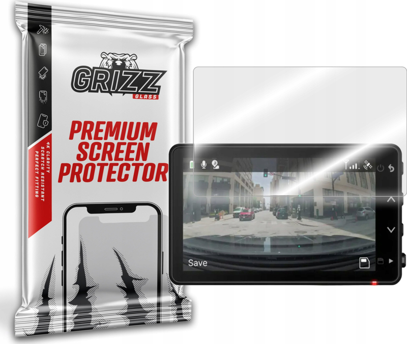 Xham mbrojtës hibrid GrizzGlass HybridGlass, për Garmin Dash Cam Live, transparent