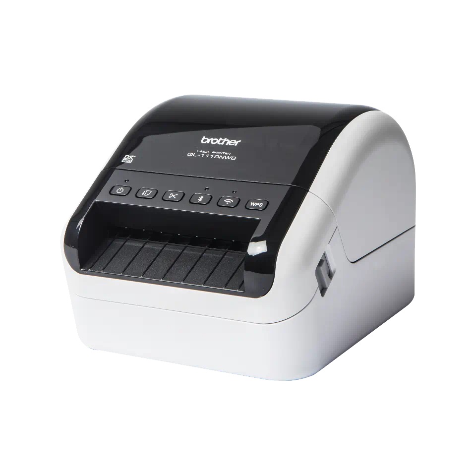 Printer etiketash Brother QL-1110NWB, 4", LAN Wi-Fi USB, i bardhë