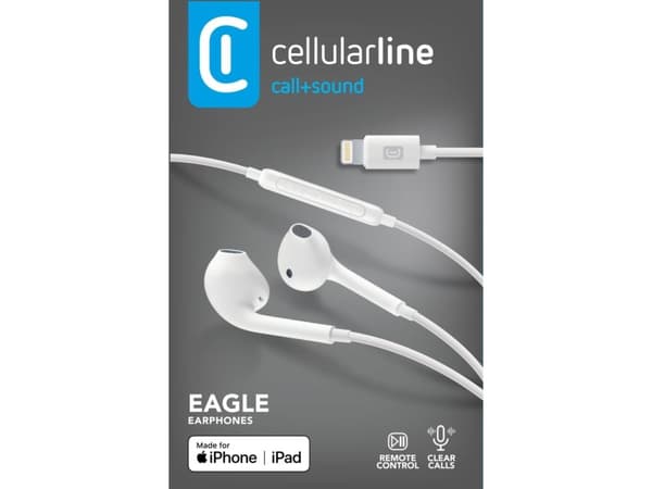 CELLULARLINE EARPHONES MFI EAGLE IPHONE WHITE