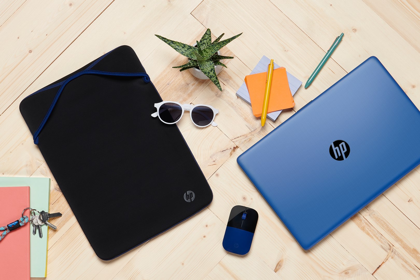 Këllëf mbrojtës për laptop HP, 15.6", e zezë / e kaltër