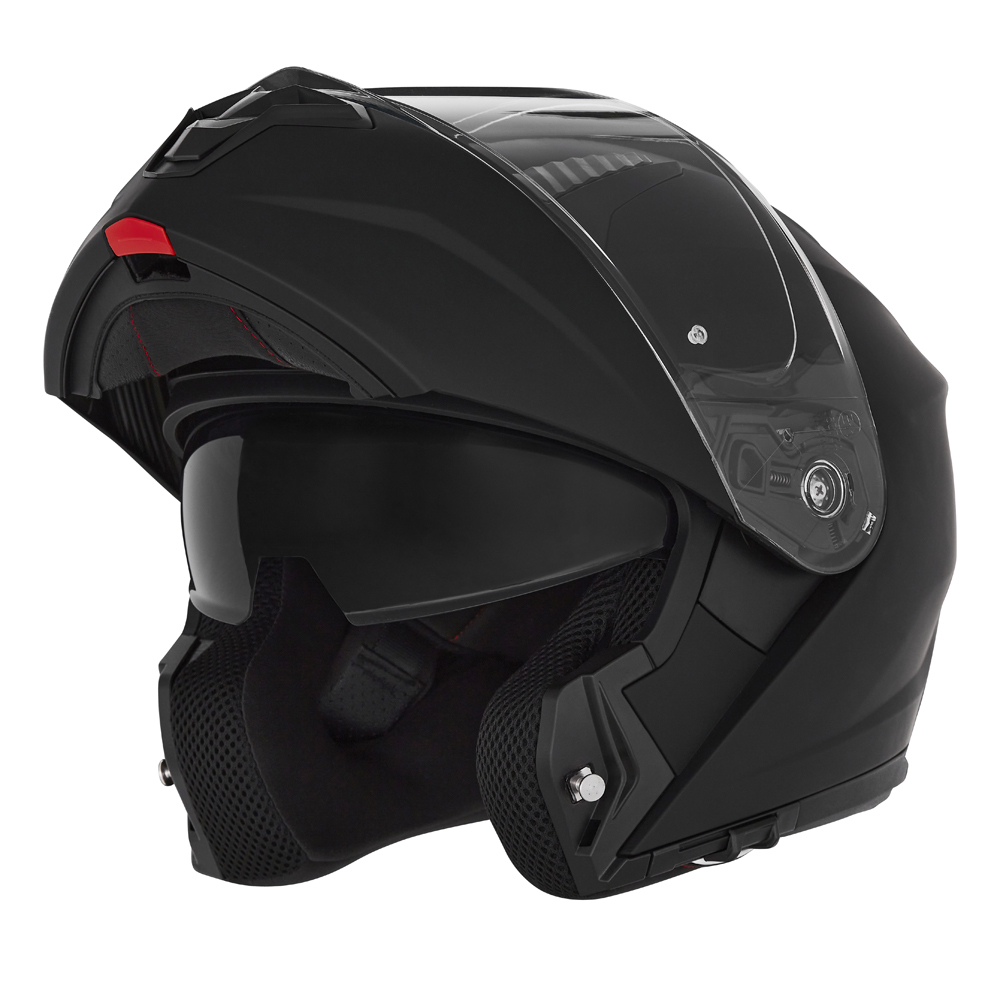 Helmetë modulare për motoçikletë Nox N968, polikarbonat, vizier diellore, e zezë
