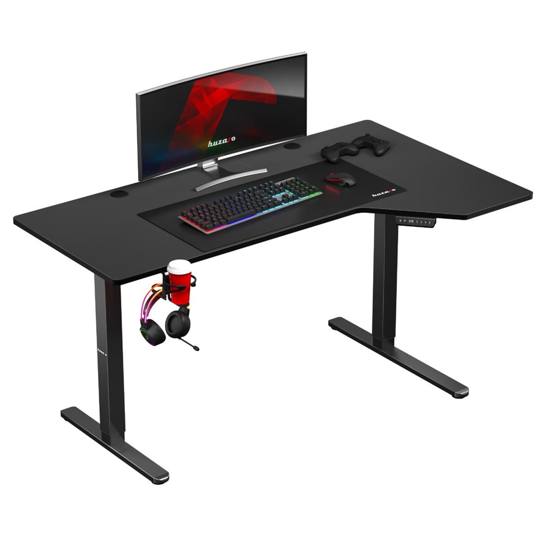 Tavolinë elektrike Huzaro Hero 9.1, 145 x 60 cm, lartësi 72-120 cm, e zezë