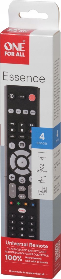 Telekomandë universale One For All URC1242, për TV dhe audio video, gri