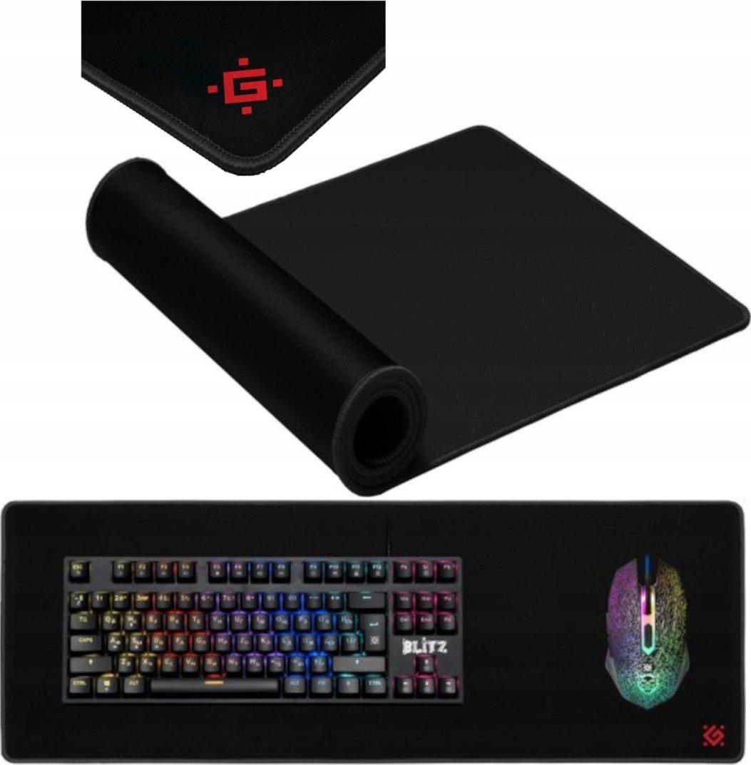 Mousepad One Black XXL, 5 mm, bazë gome kundër rrëshqitjes, i zi