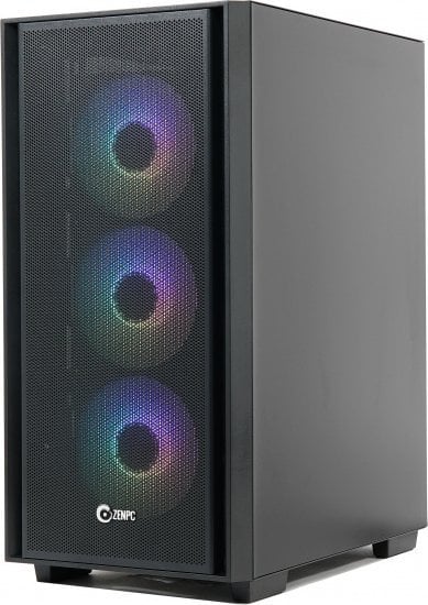 Kuti kompjuteri ZenPC Flow TG, Midi Tower, 4x ventilator P12 PWM PST, e zezë