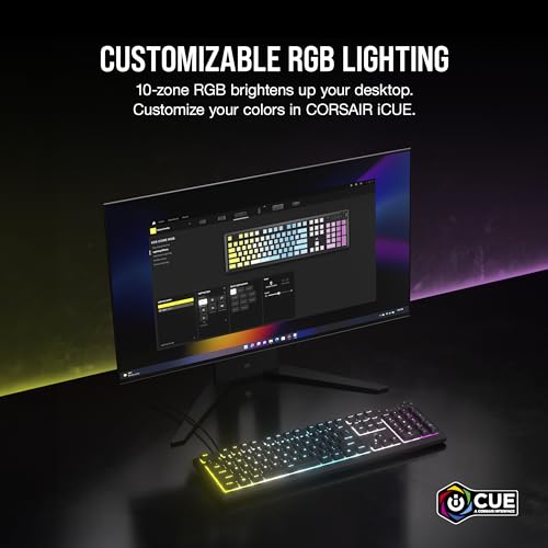 Tastierë gaming Corsair K55 Core RGB, me kabllo USB 2.0, 110 taste, e zezë