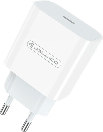 Karikues mural JELLICO AK180, PD 20W, 1x USB C me kabllo USB C Lightning, i bardhë