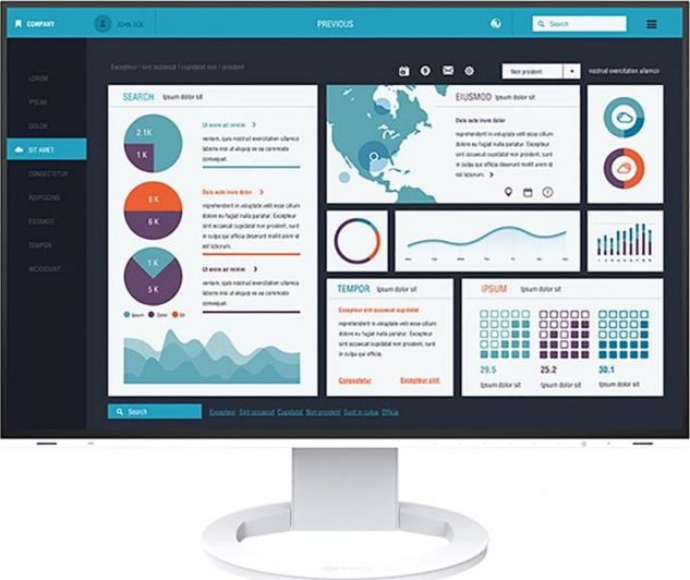 Monitor Eizo FlexScan EV2495, 24.1", WUXGA, i bardhë